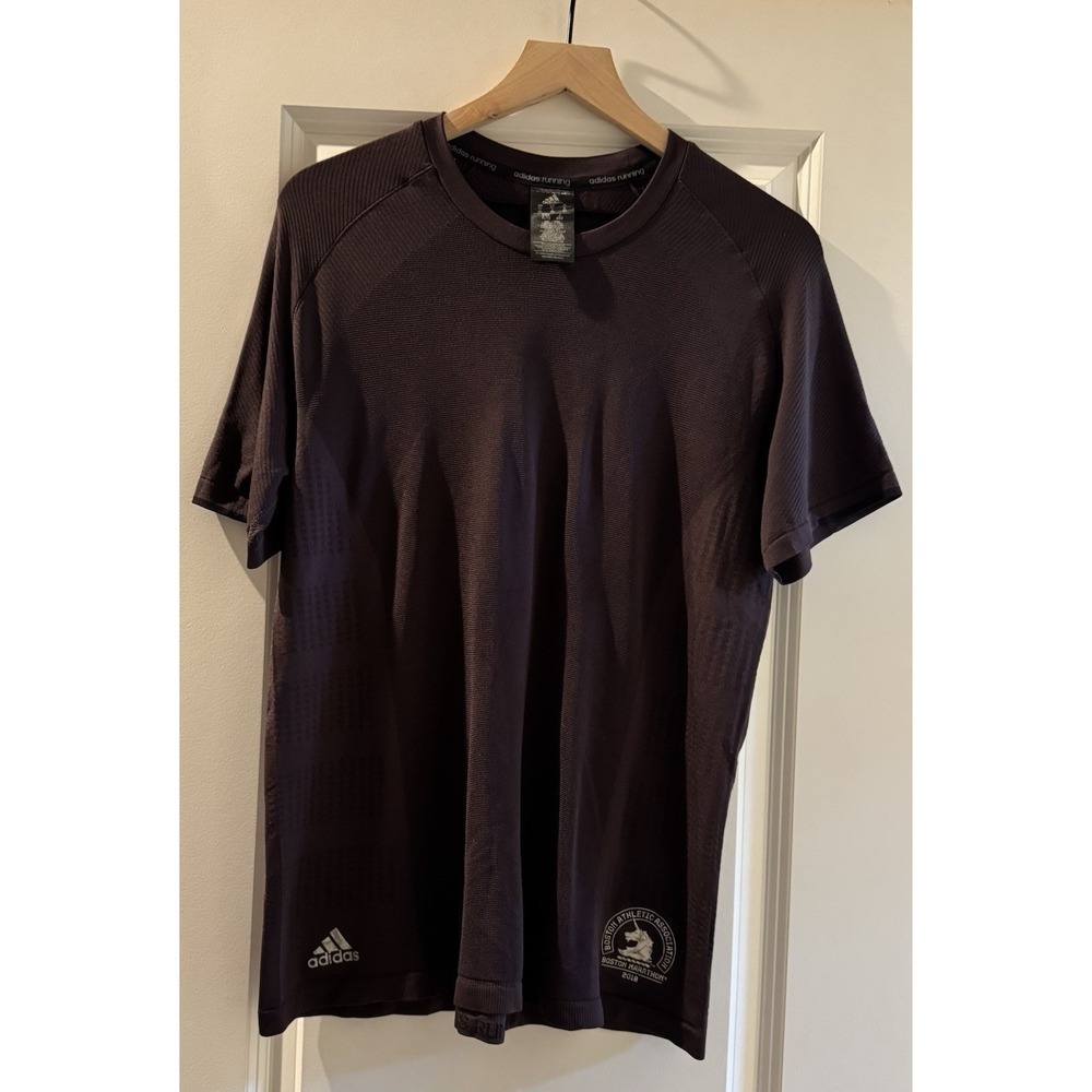 Adidas Running Boston Marathon 2018 Shirt Mens XL Purple Performance Tee